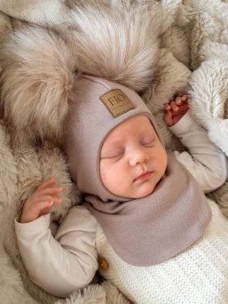 Fio - baby helmet cap, beige