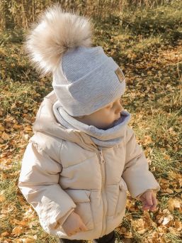 Fio light gray tassel beanie
