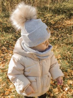 Fio - tassel beanie, light gray 