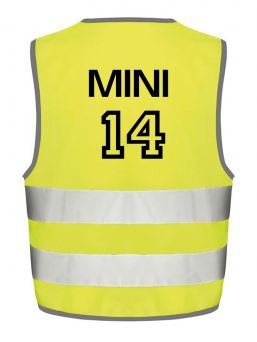 Attention vest with the child's own name and number
