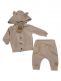 Two-piece sweatshirt with teddy bear ears, beige