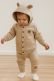 Two-piece sweatshirt with teddy bear ears, beige