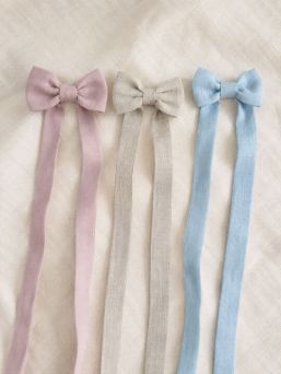 Baptism bow linen - christening dress decoration