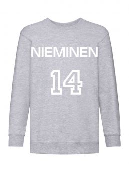 Children's sweatshirt with name and number, grey