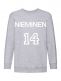 Children's sweatshirt with name and number, grey