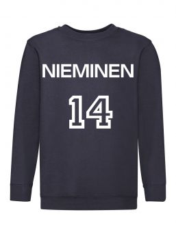 Children's sweatshirt with name and number, navy blue