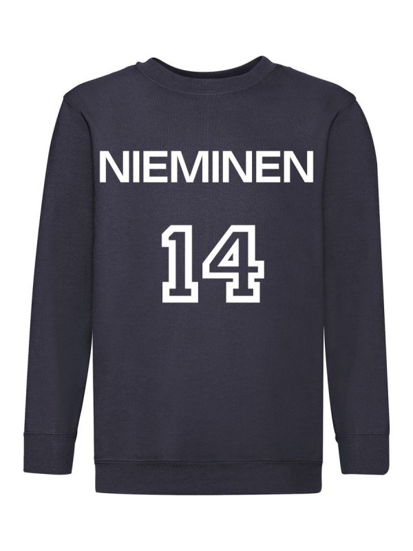 Children's sweatshirt with name and number, navy blue