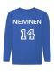 Children's sweatshirt with name and number, royal blue
