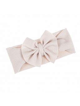 Wide bow headband for baby – elastic headband, Light Beige