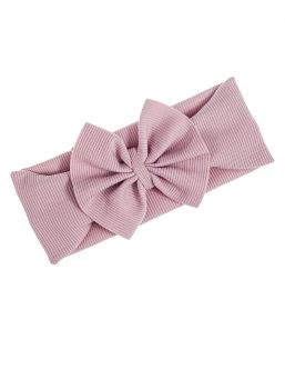 Wide bow headband for baby – elastic headband, Old Pink
