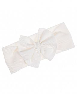 Wide bow headband for baby – elastic headband, White