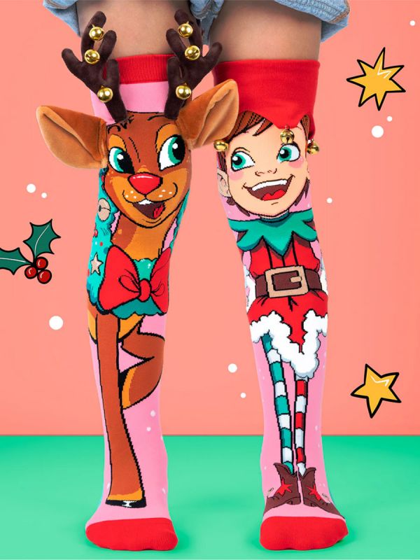 MADMIA Funny Reindeer and Elf Christmas Stockings