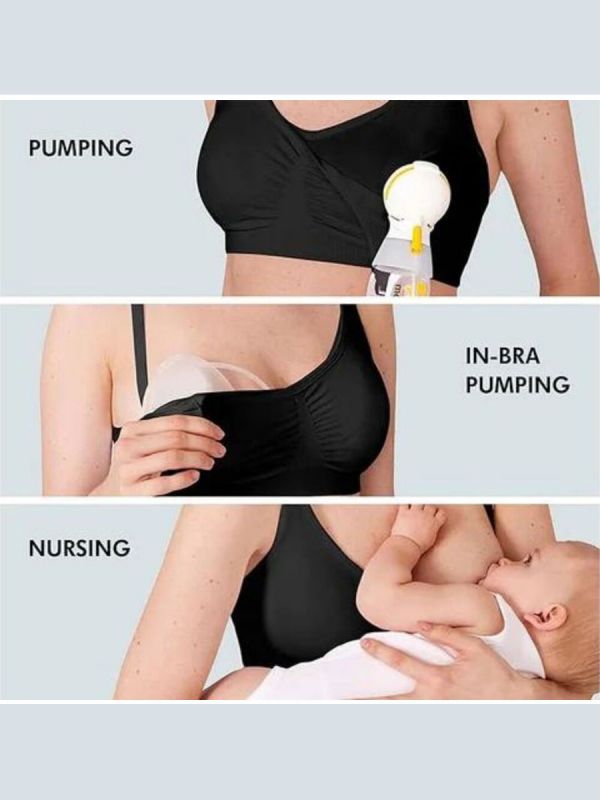Medela 3in1 nursing and pumping bra - black