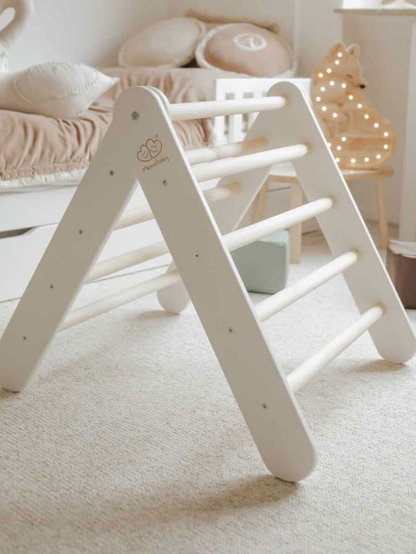 Montessori ladder set with slide and ramp, Gray White