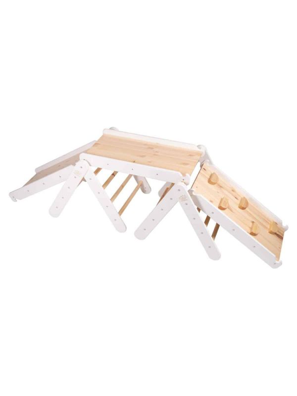 Montessori ladder set with slide and ramp, Gray White