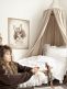 Muslin gauze bed canopy, beige