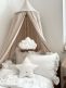 Muslin gauze bed canopy, beige