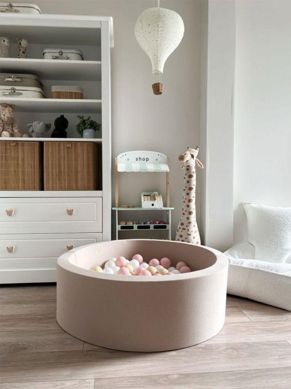 Soft ball pit + balls (colour of your choice), beige