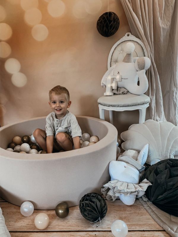 Soft ball pit + balls (colour of your choice), beige