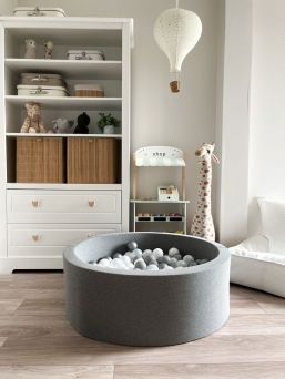 Soft ball pit + balls (colour of your choice), dark grey