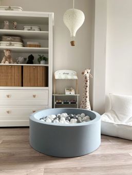 Soft ball pit + balls (colour of your choice), dusty blue
