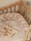 Crib Bumper – handmade, Velvet Beige