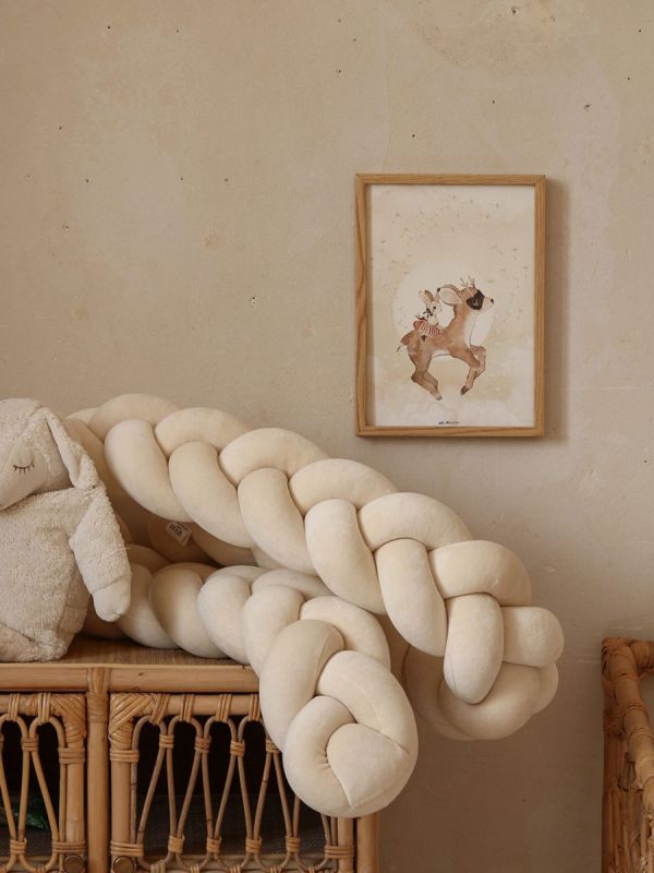 Crib Bumper – handmade, Velvet Cream