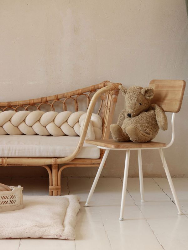 Crib Bumper – handmade, Velvet Cream