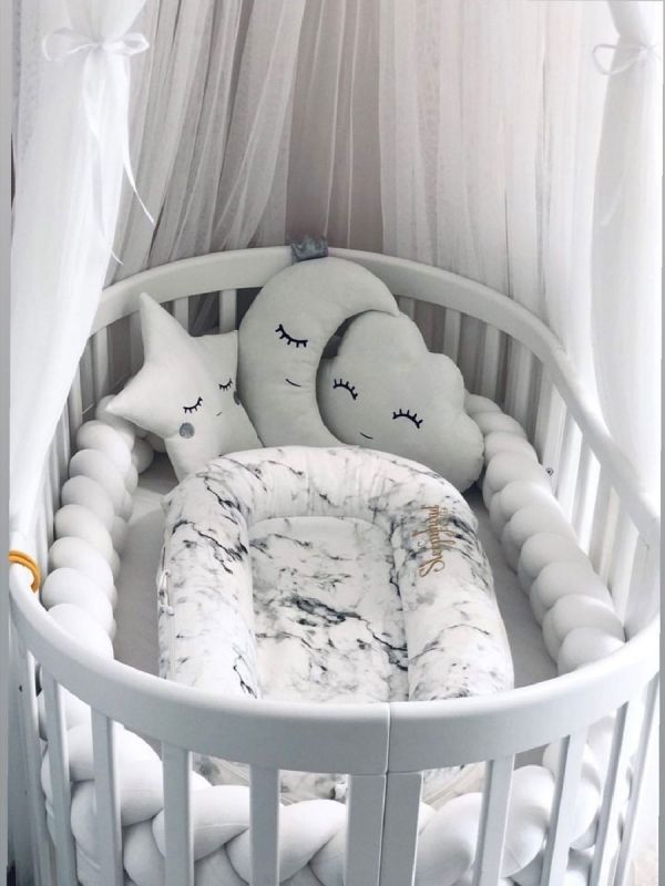 Crib Bumper – handmade, Velvet White