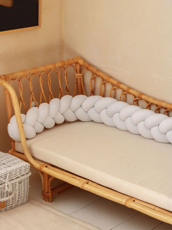 Crib Bumper – handmade, Velvet White