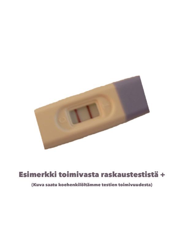 midstream-pregnancy-test-fairyofpregnancy. The Raskauskeiju's sensitive pregnancy test. User-friendly thanks to its long length. The test is done by urinating on the suction surface of the test or by dipping the suction surface in a urine container.