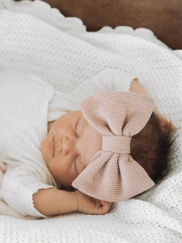 Swanie baby bow headband - malva