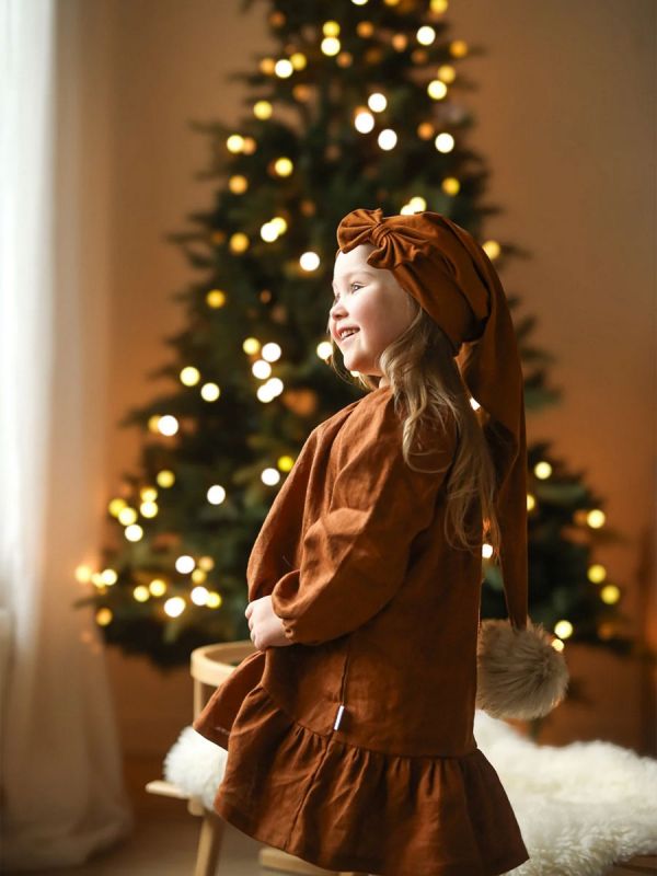 Elf hat for children – Cinnamon | cotton elf hat with or without bow