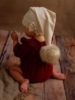 Elf hat for children – Vanilla | cotton elf hat with or without bow