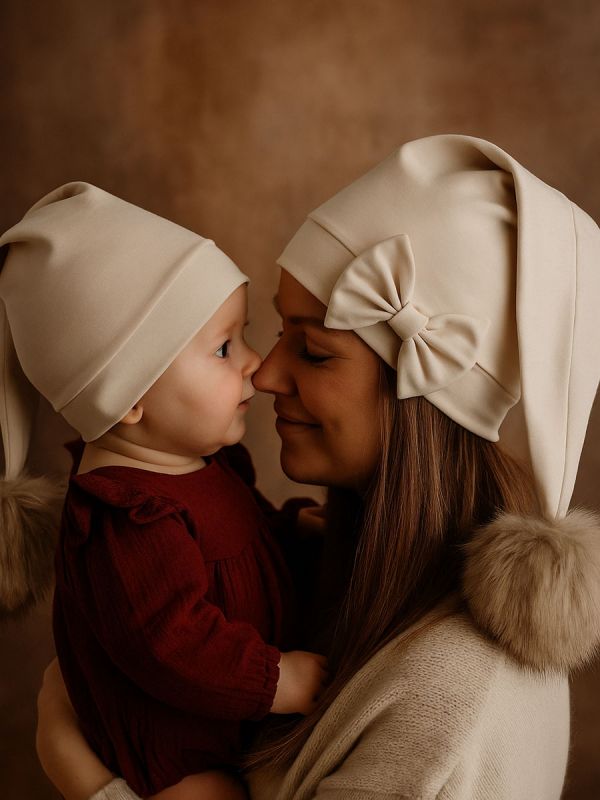 Elf hat for children – Vanilla | cotton elf hat with or without bow