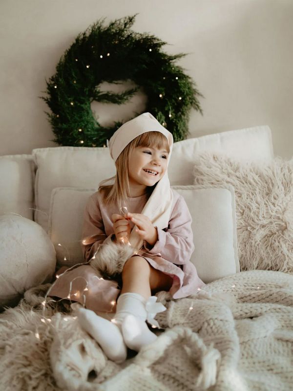 Elf hat for children – Vanilla | cotton elf hat with or without bow