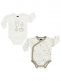 Light-colored Boley long-sleeved wrap bodysuits, 2-PACK. Convenient opening mechanism in the body at the front - makes changing the diaper easier and faster.