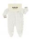 Light-colored Boley long-sleeved baby jumpsuit, 2-PACK. Perfect for night use.