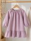 Linen dress for children (long-sleeves), Old Pink